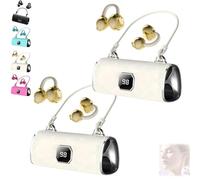 Auriculares Inalámbricos con Clip De Moda, Cómodos Y Tipo Bolso for Mujer. Nuevos Auriculares con Clip X22, Resistencia Al Agua Ipx5, Bluetooth 5.4 for Mujeres, Orejas Pequeñas(White*2)