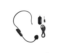 Auriculares inalámbricos con micrófono 2.4G UHF para mezclador de altavoces PA - Micrófono manos libres para enseñar fitness guía turística - Alcance de 30 m, color negro