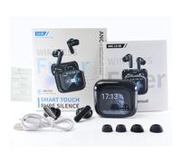 Auriculares Inalámbricos con Traducción AI, Estuche de Carga con Pantalla Táctil a Todo Color, Cancelación de Ruido ANC/ENC para Negocios y Viajes (Black)