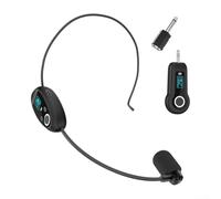 Auriculares inalámbricos de 2.4 G con rango de transmisión de 160 pies y 20 canales ajustables para instrucciones y presentaciones en el aula (uno a dos)