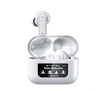 Auriculares inalámbricos de traducción con interfaz de pantalla a color e interpretación simultánea en tiempo real en 144 idiomas (blanco)
