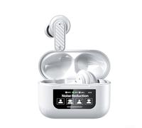 Auriculares inalámbricos de traducción, interpretación simultánea en tiempo real de 144 idiomas con pantalla a color para viajes y comunicación de negocios (blanco)