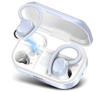 Auriculares Inalámbricos Deportivos, 2023 Auriculares Bluetooth 5.3, 120H de Reproducción con Cancelacion Ruido ENC, Auriculares Inalambricos IPX7 Impermeable, Carga Rápida USB-C Pantalla LED, Blue