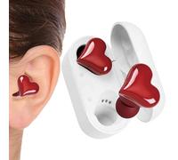 Auriculares inalámbricos - Diseño de corazón | Auténticos auriculares : sonido estéreo resistente al agua con estuche de carga LED para correr, entrenamientos, vídeos musicales, regalos, San