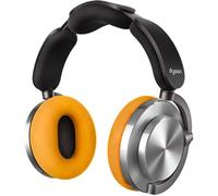 Auriculares inalámbricos Dyson OnTrac con Bluetooth, cancelación de ruido y carcasa de aluminio/naranja.