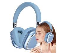 Auriculares inalámbricos: estilo DJ de color metálico, diadema ajustable, auriculares sobre la oreja integrados para uso en computadora, visualización de televisión