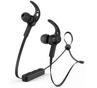 Hama | Auriculares inalámbricos Deportivos con micrófono. (Cascos Bluetooth in-Ear para Correr, sujeción magnética, batería 10h, Auriculares Deporte) Negro.