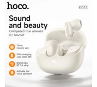 Auriculares inalámbricos HOCO True Wireless Bluetooth 5.4, mini auriculares internos con control táctil, auriculares deportivos con audio HiFi, 28 horas de tiempo en espera. White