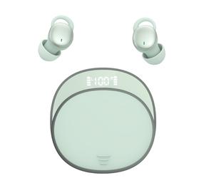 Auriculares inalámbricos IPX5 resistentes al agua con micrófonos duales, ideales para dormir, meditar, viajar en avión y practicar deportes. Verde.