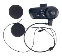 Auriculares inalámbricos para casco, micrófono duro, intercomunicador IPX67, altavoces de doble unidad - Negro