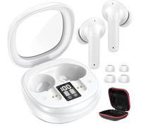 Auriculares Inalambricos para iPhone 17 16 Samsung A17 A16 A56 A36 Pixel 9a,Bluetooth 5.3 con HD Micrófono HiFi Estéreo Pantalla LED, Reducción de Ruido,50H Cascos Inalambricos para Redmi Note 14 14C