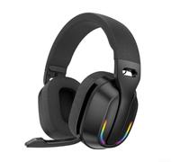 Auriculares inalámbricos para juegos B500 con efectos RGB 60 horas de funcionamiento 5.4 tecnología de aislamiento de ruido para deportes electrónicos encendidos para Playstation para Xbox Rosa (negro