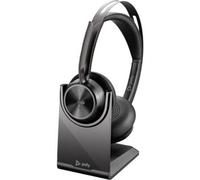 POLY - Auriculares Voyager Focus 2 USB-C-C con certificación Microsoft Teams + adaptador USB-C/A + base de carga