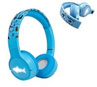 Auriculares inalámbricos seguros para niños, plegables, sin enredos, conector de 3.5 mm, límite de volumen 85/94 dB, sobre la oreja con micrófono para la escuela, niños, adolescentes, niños, niñas