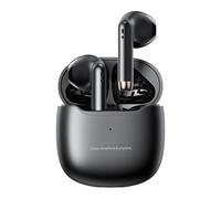 Auriculares inalámbricos True Bluetooth 5.3 con micrófono para entrenar con cancelación de ruido, auriculares inalámbricos con funda de carga para iPhone y Android, color negro