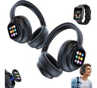 Auriculares inalámbricos X1 Pro, HY-X1 Pro Ai Translation Auriculares inalámbricos con pantalla magnética desmontable, traductor de idiomas 169 en tiempo real, Bluetooth 6.0, foto, linterna, alarma