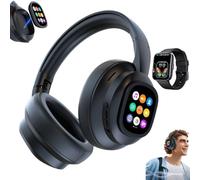 Auriculares inalámbricos X1 Pro, HY-X1 Pro Ai Translation Auriculares inalámbricos con pantalla magnética desmontable, traductor de idiomas 169 en tiempo real, Bluetooth 6.0, foto, linterna, alarma