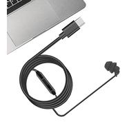 Auriculares individuales con micrófono con cable, auricular mono izquierdo y derecho con micrófono, para escuchar música y llamar, diseño de tapón de silicona para tableta, laptop