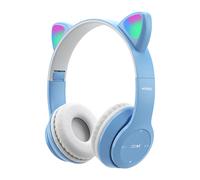 Auriculares infantiles Bluetooth inalámbricos con sonido estéreo y limitador de volumen, diadema ajustable, diseño plegable y micrófono