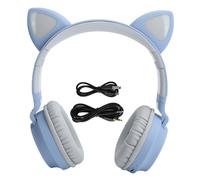Auriculares infantiles con micrófono, diseño plegable, inalámbricos Bluetooth, con luz LED, sonido estéreo, dispositivo de audio para iPad y