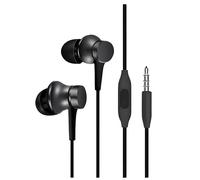 Auriculares Intrauditivos con Cable, Jack 3,5 mm para Xiaomi Graves Profundos, Micrófono Incorporado, Negro