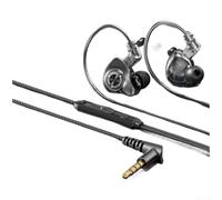 Auriculares intrauditivos con cable para músicos y jugadores, auriculares HiFi con cable desmontable con micrófono transparente y experiencia espaciosa inmersiva para Android para iOS de 1,2 m (A)