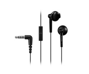 Auriculares intrauditivos panasonic rp-tcm55/ con micrófono/ jack 3.5/ negros