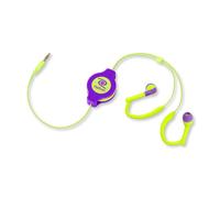 Auriculares intrauditivos retráctiles Sport - Violeta/Amarillo
