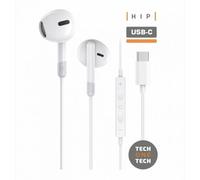 Auriculares Intrauditivos Tech One Tech earTECH TEC1301/ con Micrófono/ USB Tipo-C/ Blancos