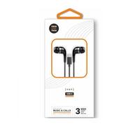 Auriculares Tech One Tech TEC1305 con cable USB-C, microfono, reduccion de ruido, negros