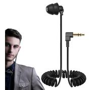 Auriculares intraurales con cable: auriculares acústicos compactos, claridad de graves equilibrada, cable de bobina resistente, accesorio de escucha personal duradero | Tareas de ejercicio de