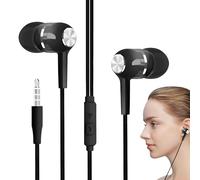 Auriculares intraurales con cable, con micrófono, jack de 3,5 mm, cancelación de ruido, para viajes, avión, estudio, grabación, entrenamiento, escuela, producción de música