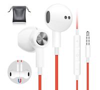 Auriculares intraurales con cable y micrófono, cable de auriculares, auriculares estéreo HiFi con cable jack de 3,5 mm para Samsung, iPhone, iPad, iPod, tableta, ordenadores portátiles y smartphones