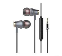 Auriculares Intraurales USB C y 3.5mm con Micrófono HD para Sonido para hifi y Bajos Profundos - Cable 1.2M Negro(C)