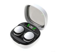 Auriculares invisibles para dormir de lado, inalámbricos Bt 5.4 para mini auriculares con ajuste profundo, comodidad para orejas pequeñas, larga duración de la batería, color negro (blanco)