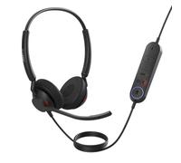 Jabra Engage 40 Auriculares Estéreo con cable, Inline Call Control, 2 micrófonos, cancelación de ruido, ultraligero, cable USB-A, Certificado para MS Teams, funciona con todas las plataformas, Negro