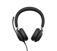 Auriculares Jabra Evolve2 40 SE con cable USB-C para llamadas y música con Cancelación de Ruido pasiva, micrófono y Busylight, color negro