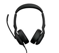 Auriculares Jabra Evolve2 50 con cable USB Type-C/Type-A, Cancelación Activa de Ruido, para oficina y teletrabajo, micrófono retráctil y control en almohadillas, color negro