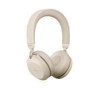 Auriculares Jabra Evolve2 75 inalámbricos Bluetooth con cancelación de ruido, micrófono y base de carga beige