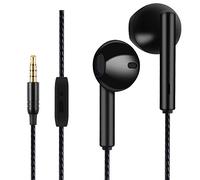 Auriculares, Jack 3.5 mm, Radios con, con Cable y Microfono, Headphones Wired, Earphones, In ear, con Microfono, Fones, Auricular, Audifonos, Pc, Aislamiento del Ruido, Sonido Bajos Potentes, Negro
