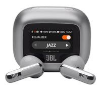 JBL Live Flex 3 Auriculares inalámbricos de botón True Wireless con cancelación de ruido adaptable, hasta 50 horas de reproducción, Bluetooth, audio de alta resolución, plateado