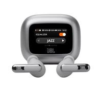 JBL Live Beam 3 Auriculares inalambricos de botón con almohadillas,True Wireless con cancelación de ruido adaptable, hasta 48 horas de reproducción, Bluetooth, audio de alta resolución, plateado