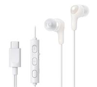 Auriculares JVC con Cable y Micro - Con USB tipo C, Sonido Potente y Claro, Control desde Botón, Anti Delay (sin Retraso de Audio) y 4 Tallas de Almohadillas Incluidas - Cascos con Micrófono HA-FR9UC