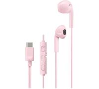 Auriculares JVC HA-FR17UC con cable USB-C para llamadas y música, micrófono y control remoto, rosa