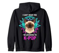 Auriculares K-Pop Cat Funny Music Lover T- Sudadera con Capucha