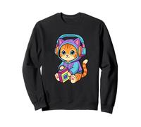 Auriculares Kawaii Cat Retro Music Kitten 80s 90s Sudadera