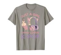 Auriculares Kawaii KPOP Just A Girl Who Loves K-Pop Pop Girl Camiseta