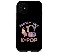 Auriculares Kawaii KPOP Peace Love K-Pop Heart K Pop Girl Carcasa para iPhone 11