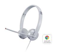 Lenovo 100 - Auriculares analógicos estéreo (Aislamiento de Ruido, Micrófono de 180 Grados, Diseñado para VOIP, Banda Ajustable y Brazo Extensible) - Gris Nube
