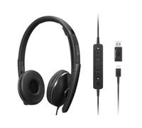 Auriculares Lenovo 4XD1M45627 con cable USB-C Cancelación de Ruido Micrófono Negro